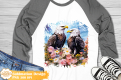 Cute Eagle Flower Sublimation,Cute Animal Clipart, Tumbler Product Image 1