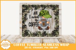 Coffee Gnome Tumbler Sublimation, 20 oz Skinny Tumbler Png Product Image 2