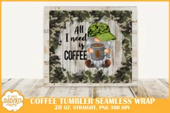Coffee Gnome Tumbler Sublimation, 20 oz Skinny Tumbler Png Product Image 2