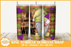 Wine Gnome Tumbler Wrap, 20 oz Tumbler Wrap Wine Png Product Image 1