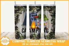 Camping Gnome Tumbler Sublimation, 20 oz Skinny Tumbler Png Product Image 1