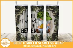 Beer Gnome Tumbler Sublimation, 20 oz Skinny Tumbler Png Product Image 1