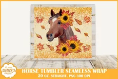 Horse Tumbler Sublimation, 20 oz Fall Tumbler Wrap Png Product Image 2