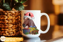 Christmas Horse Sublimation, Winter Animal Png Clipart Product Image 3