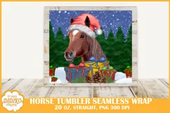 Christmas Horse Tumbler Sublimation, 20 oz Winter Tumbler Product Image 2