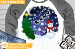 Snowman Sublimation, Christmas Round Sign, Santa Png Product Image 1