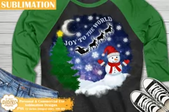 Snowman Sublimation, Christmas Round Sign, Santa Png Product Image 2