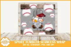 Baseball Gnomes Tumbler Sublimation, 20 oz Tumbler Wrap Png Product Image 2