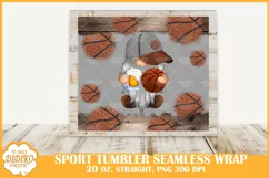 Basketball Gnomes Tumbler Sublimation, 20 oz Tumbler Wrap Product Image 2
