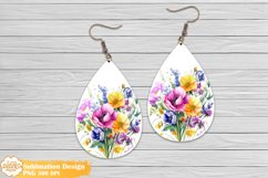 Flower Earrings Bundle Png, Farmhouse Teardrop Earrings Png Product Image 10