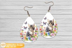 Flower Earrings Bundle Png, Farmhouse Teardrop Earrings Png Product Image 13