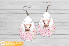 Flower Earrings Bundle Png, Farmhouse Teardrop Earrings Png Product Image 19