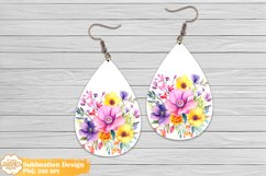 Flower Earrings Bundle Png, Farmhouse Teardrop Earrings Png Product Image 2