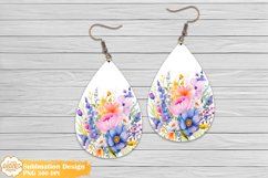Flower Earrings Bundle Png, Farmhouse Teardrop Earrings Png Product Image 3