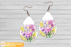 Flower Earrings Bundle Png, Farmhouse Teardrop Earrings Png Product Image 5