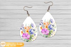 Flower Earrings Bundle Png, Farmhouse Teardrop Earrings Png Product Image 6