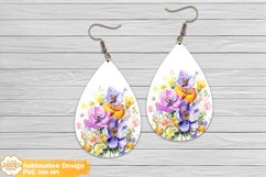 Flower Earrings Bundle Png, Farmhouse Teardrop Earrings Png Product Image 7