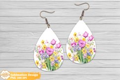 Flower Earrings Bundle Png, Farmhouse Teardrop Earrings Png Product Image 9