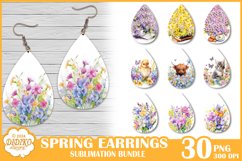 Flower Earrings Bundle Png, Farmhouse Teardrop Earrings Png Product Image 1