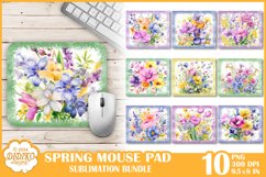 Flower Mouse Pad Bundle Sublimation , Spring Mouse Pad Png Product Image 1