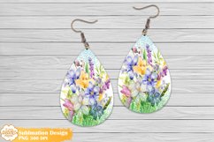 Flower Earrings Bundle Sublimation,Spring Teardrop Earrings Product Image 2