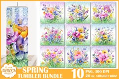 Flowers Tumbler Bundle Sublimation Png,20 oz Tumbler Wrap Product Image 1