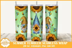 Summer Gnomes Tumbler Sublimation, 20 oz Summer Tumbler Product Image 1