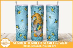 Butterfly Gnome Tumbler Sublimation, 20 oz Summer Tumbler Product Image 1