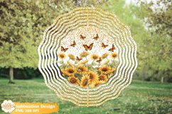 Butterfly Sunflower Wind Spinner Sublimation, Spinner Png Product Image 1