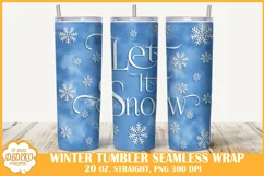 Winter Tumbler Sublimation, Let It Snow Png, 20 oz Tumbler Product Image 1