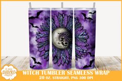 Witch Tumbler Sublimation, 20 oz Skinny Tumbler Halloween Product Image 1
