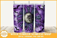 Witch Tumbler Sublimation, 20 oz Skinny Tumbler Halloween Product Image 1