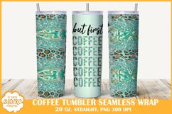 Coffee Tumbler Wrap Png, 20 oz Turquoise Tumbler Sublimation Product Image 1