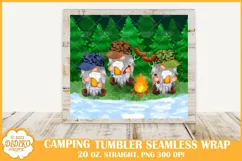 Camping Gnomes Tumbler Sublimation, 20 oz Skinny Tumbler Png Product Image 2