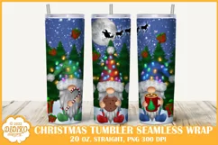 Christmas Gnomes Tumbler Wrap, 20 oz Tumbler Sublimation Product Image 1