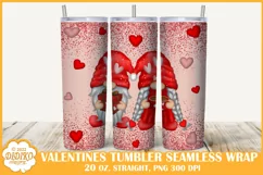 Valentines Gnomes Tumbler Sublimation, 20 oz Love Tumbler Product Image 1