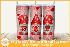 Valentines Gnomes Tumbler Wrap, 20 oz Tumbler Sublimation Product Image 1