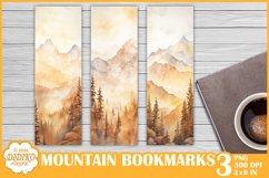 Mountain Bookmark Sublimation, Watercolor Bookmark Png Product Image 1