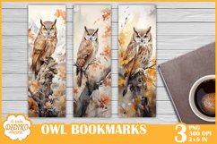 Owl Bookmarks Sublimation, Watercolor Bookmarks Png Product Image 1