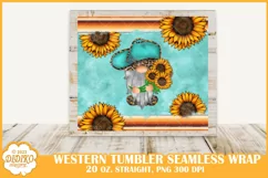Sunflowers Gnome Tumbler Sublimation, 20 oz Tumbler Wrap Png Product Image 2