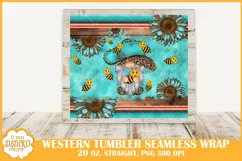 Bee Gnome Tumbler Sublimation, 20 oz Tumbler Wrap Png Product Image 2