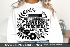 Difference maker teacher life - Boho Teacher SVG Design Product Image 1