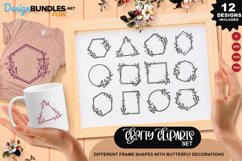 Different Frame Shapes With Butterfly Decorations Clipart Product Image 1