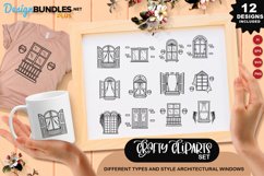 Different Types And Style Architectural Windows Clipart Set Product Image 1