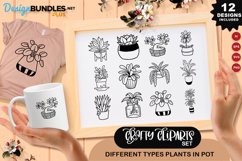 Different Types Plants In Pot Clipart Set Product Image 1