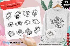 Different Sea Shell In Various Types Clipart Set Product Image 1