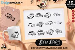 Different Vintage Classic Car Clipart Set Product Image 1