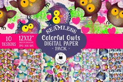 Seamless Owl Digital Paper Pack | Cute Owl Patterns Product Image 1