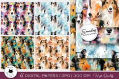 Watercolor Dog Digital Paper | Dog Breed Seamless Pattern Product Image 1