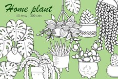 Home Plant Digital Stamp Coloring Stickers Craft Outline Product Image 1